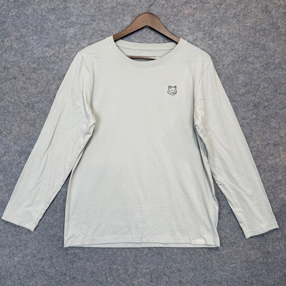 Maison Kitsune Eva Air Shirt Mens Large Long Sleeve Logo Collab Promo Crew Tee